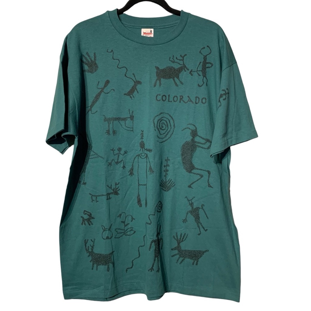 Vintage 90s Anvil Kokopelli Colorado Tee Deadstock Single Stitch Southwest